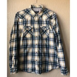 American Eagle Outfitters Vintage Fit Aztec Plaid Cowboy Rodeo Shirts Blue XL